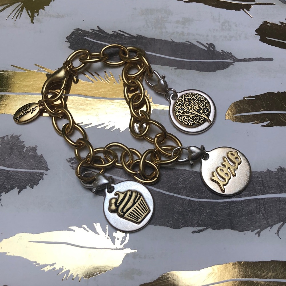 Gold tone Amanda Blu Charm Bracelet